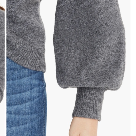 Madewell Alpaca Wool Blend Balloon Sleeve Sweater S Monochrome Capsule Wardrobe - Picture 7 of 11